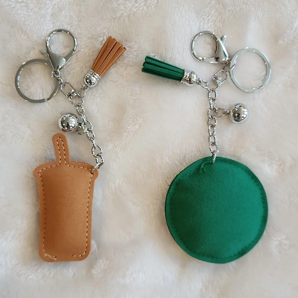 Starbucks Coffee Cup Sparkling Rhinestone Keychain Set Bag Charm